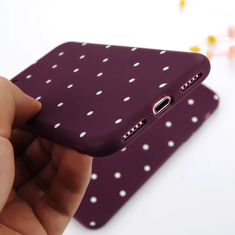 Чехол для телефона USLION с волнистыми точками для iPhone 11 Pro Max, винно-красный мягкий чехол из ТПУ в горошек для iPhone X XR XS Max 8 7 6 S Plus 5 S SE