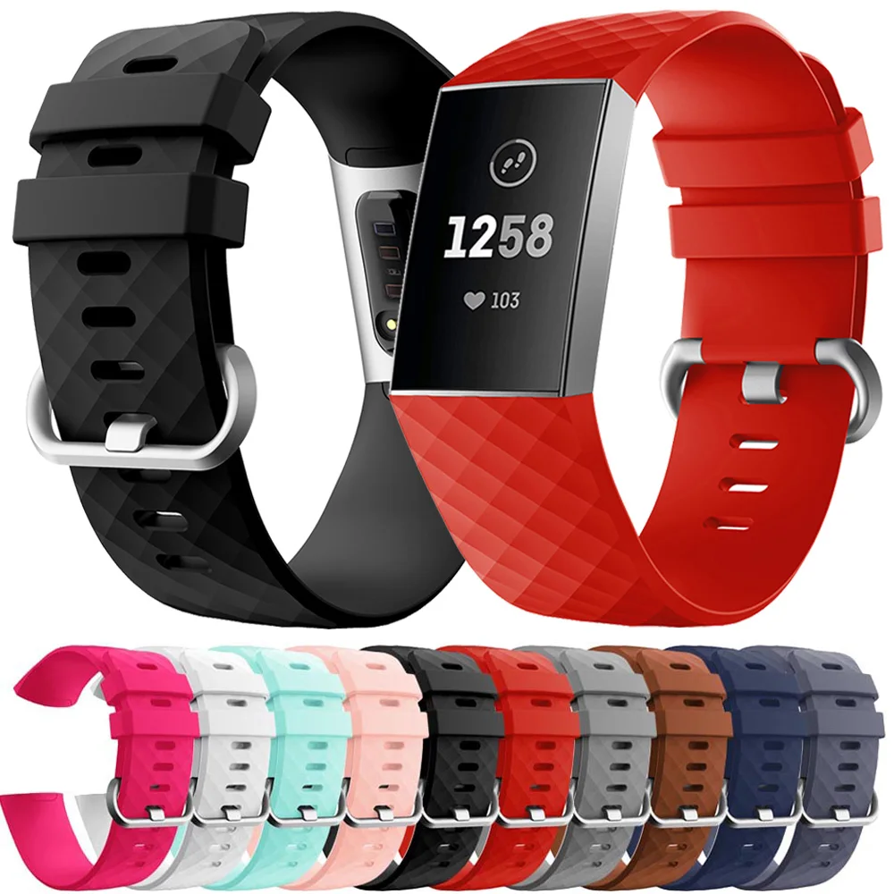 Для Fitbit Charge 3 Спортивные Мягкие силиконовые сменные часы ремешок модный открытый