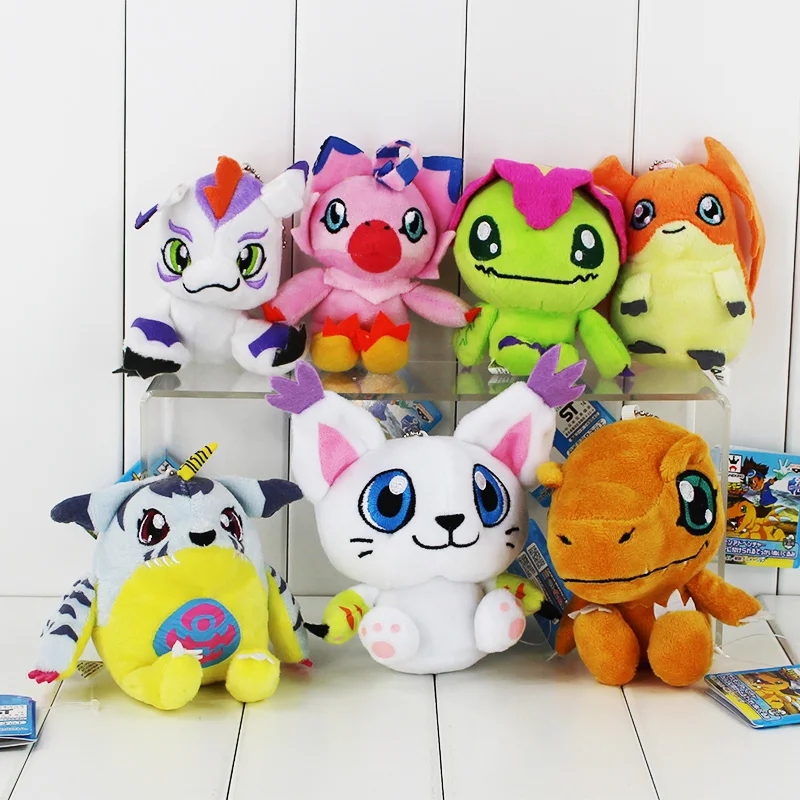 Digimon плюшевые игрушки Patamon Agumon Palmon Piyomon Gomamon Gabumon подвеска брелок мягкие