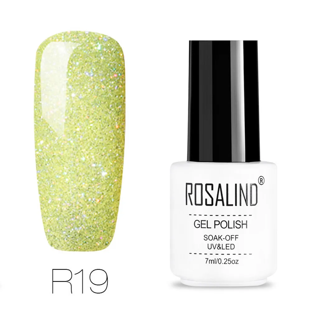 ROSALIND Блестящий УФ-Гель-лак для ногтей Soak Off Nail Art верхнее покрытие Базовое покрытие гель лак для ногтей наборы для девочек C0804