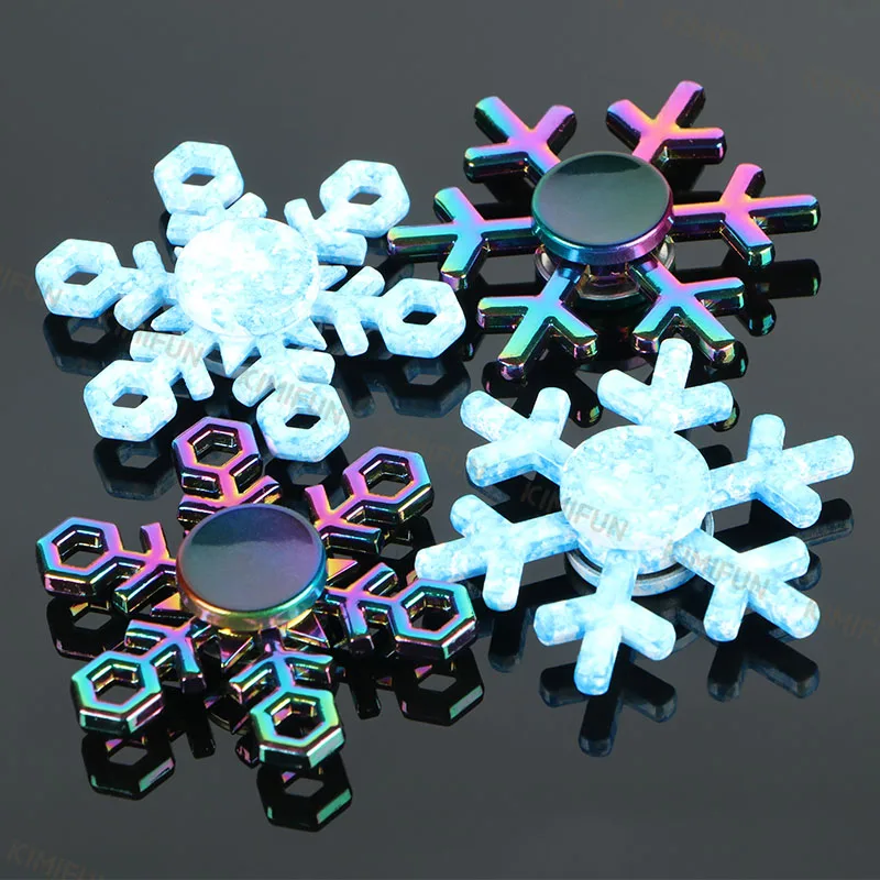 

New Snowflake Fidget Spinner EDC Hand Spinners Autism ADHD Birthday Present Kids Christmas Gifts Metal Finger Toys Spinners