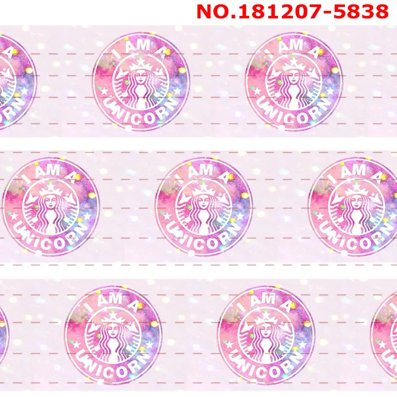 New 50 yards famous coffe store ribbon cartoon printed grosgrain 5827 | Дом и сад