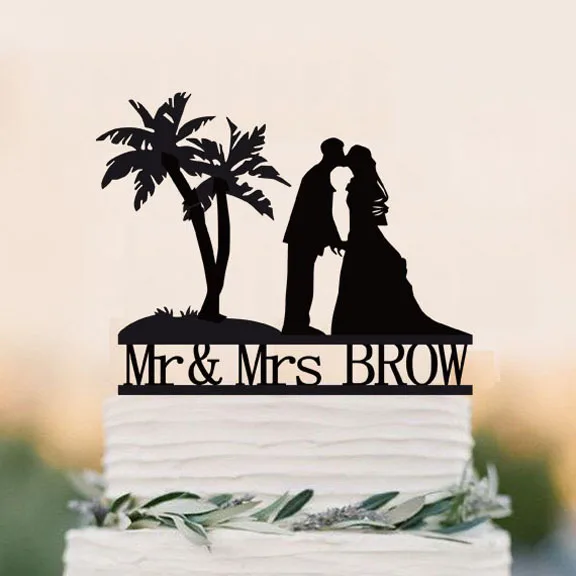 Пляжный Топпер для свадебного торта индивидуальный декор невесты и жениха