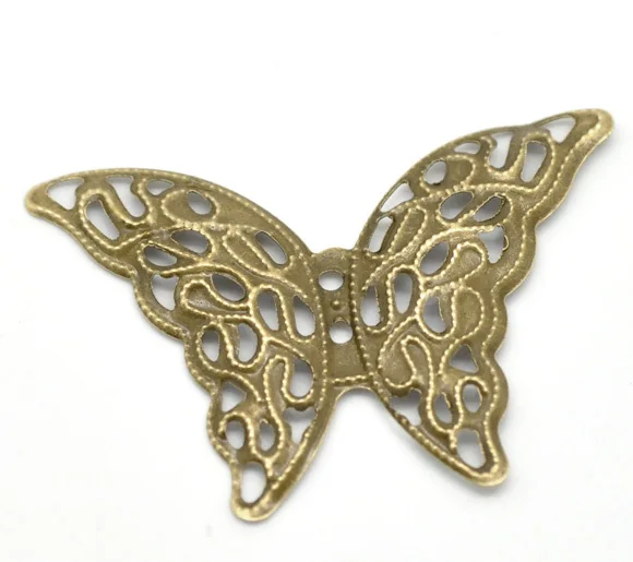 

Бесплатная shipping-50Pcs с бронзовой филигранью под старину, коннекторы для завязывания бабочки, металлические изделия для украшения своими рук...