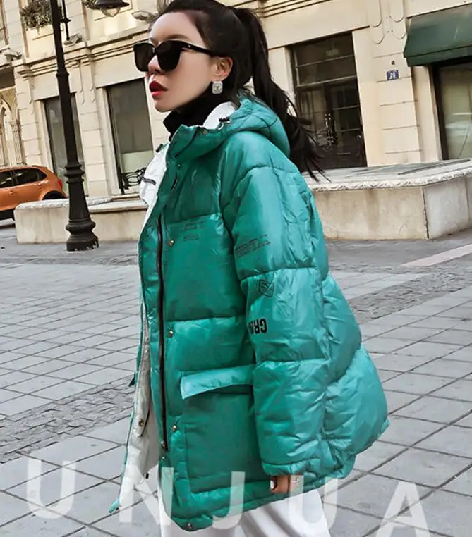 Небесно-голубой Winter Jacket Women Down Jacket 90% White Duck Down Coats Thick Warm Hooded Female Waterproof Parka Snow Outerwear - Цвет: Небесно-голубой