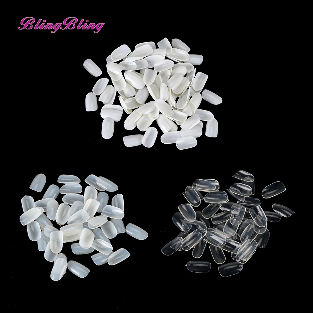 500 шт./пакет ногтей круглый конец овальные ясно натуральный белый накладные ногти