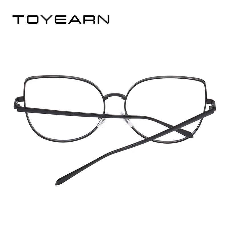 

TOYEARN Vinatge Ladies Oversized Cat Eye glasses Women Optical Glasses Frame Female Fashion Black Metal Frame Eyeglasses UV400