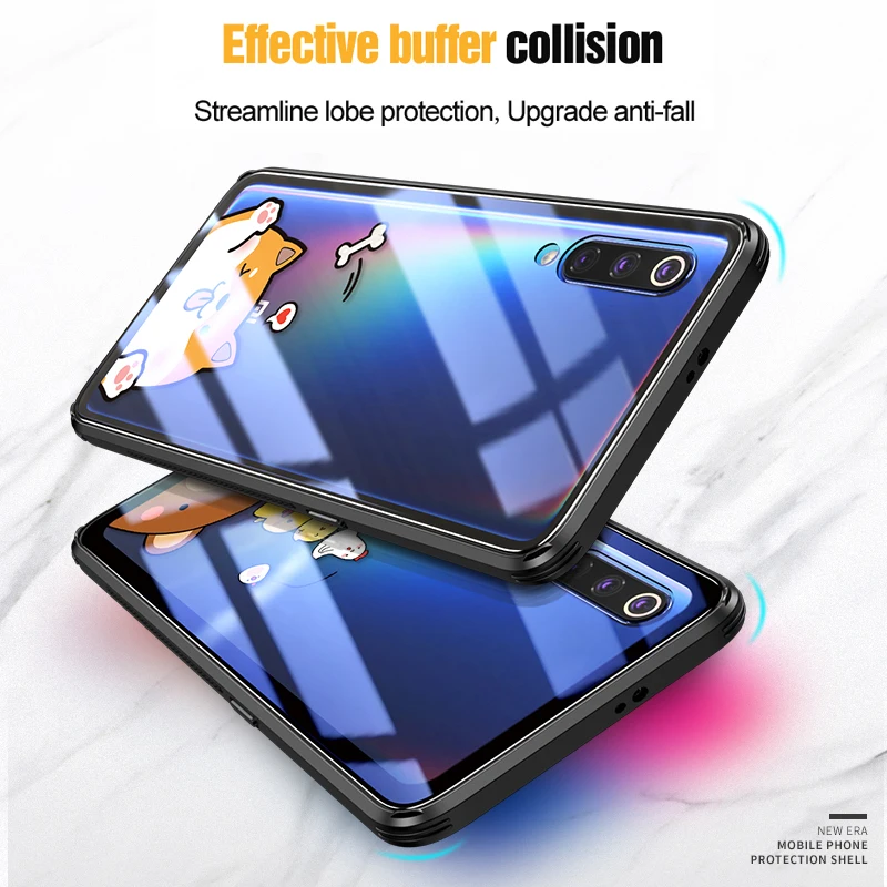 Vpower Tempered Glass Case for Xiaomi Mi9 Back Cover Silicone Soft Edge Coque Mi 9 M9 Cases 6.39 inch | Мобильные телефоны и