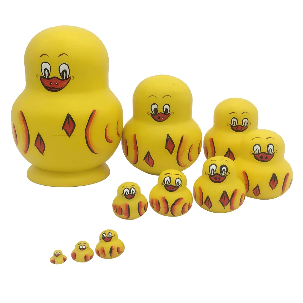 Желтая утка Русская Матрешка набор из 10 предметов рождественский подарок