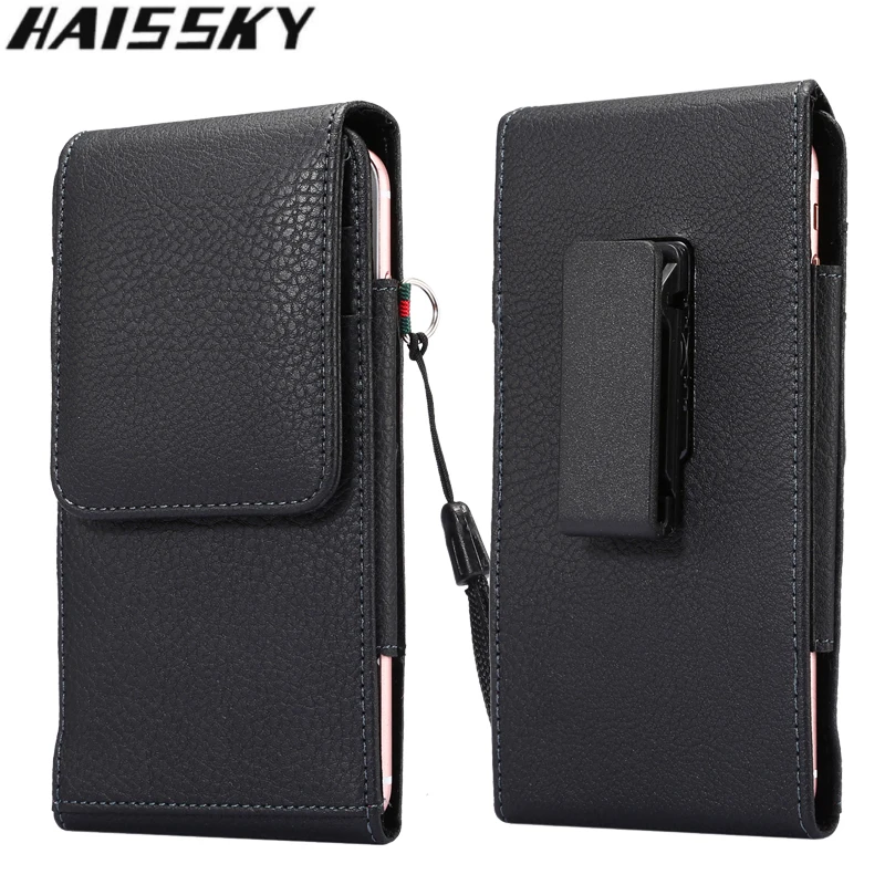Haissky Универсальный роскошный кожаный поясной чехол для телефона iPhone 7 6 6S Plus Huawei