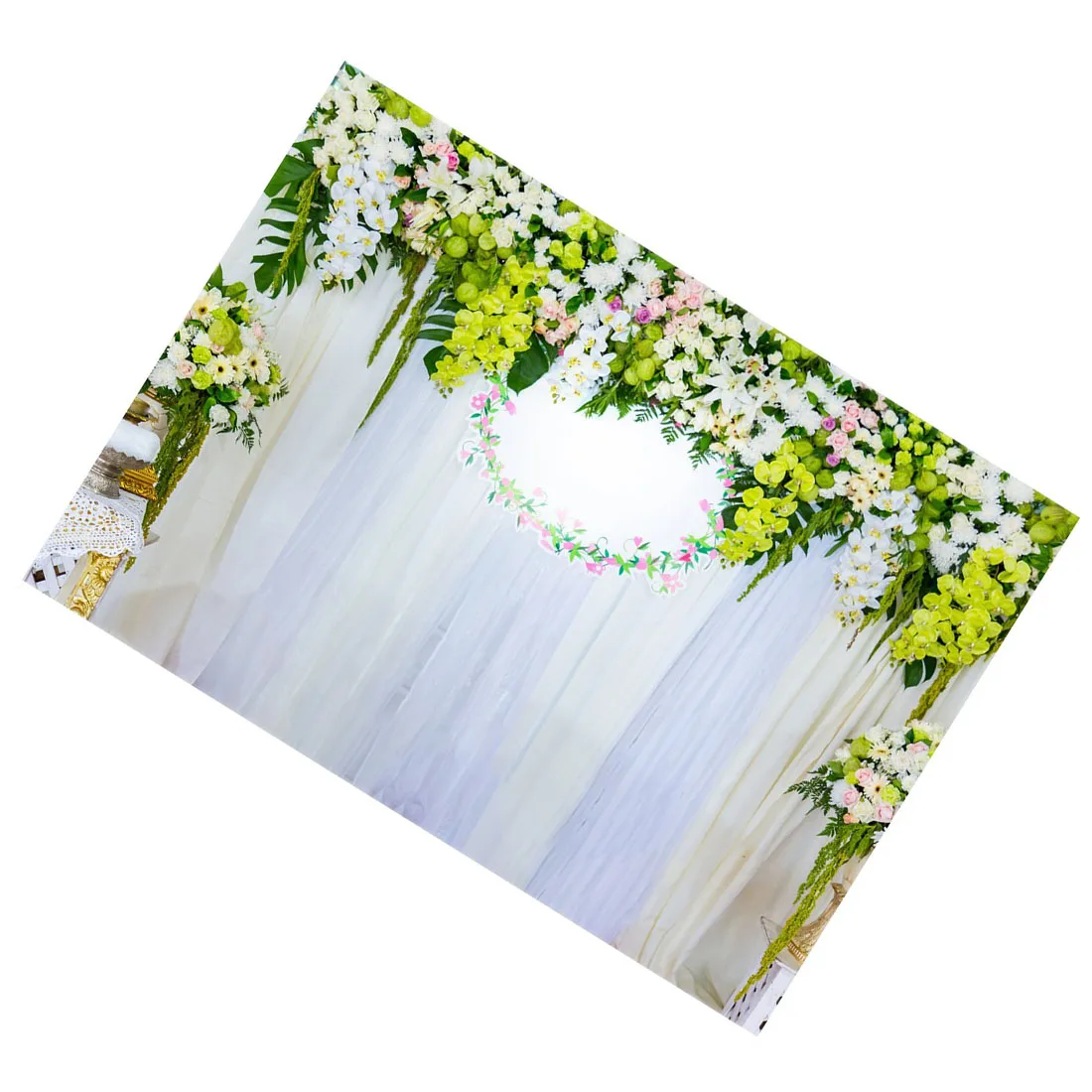 Top Deals 5x3ft White Curtain Backdrop Children Photography Flowers Stage Photo Background Vinyl Cloth | Электроника