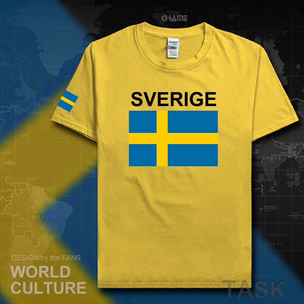 Швеция Sverige Мужская футболка шведский свитер 2019 трикотажные изделия