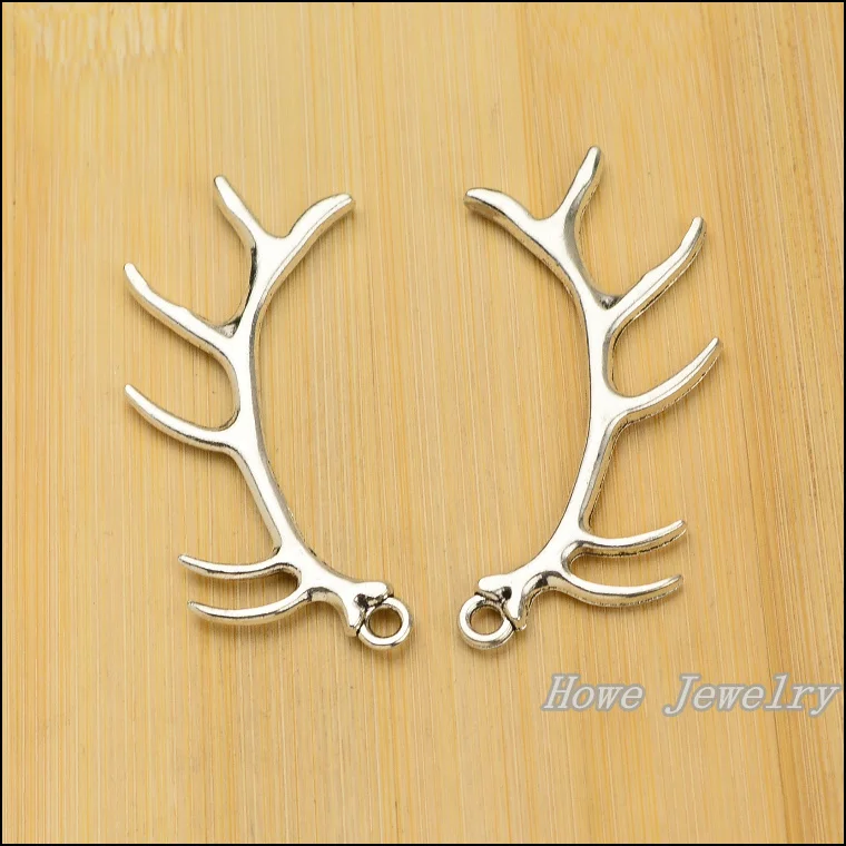20 шт. Новая мода оленьи рога кулон тибетское серебро подходит для европейского