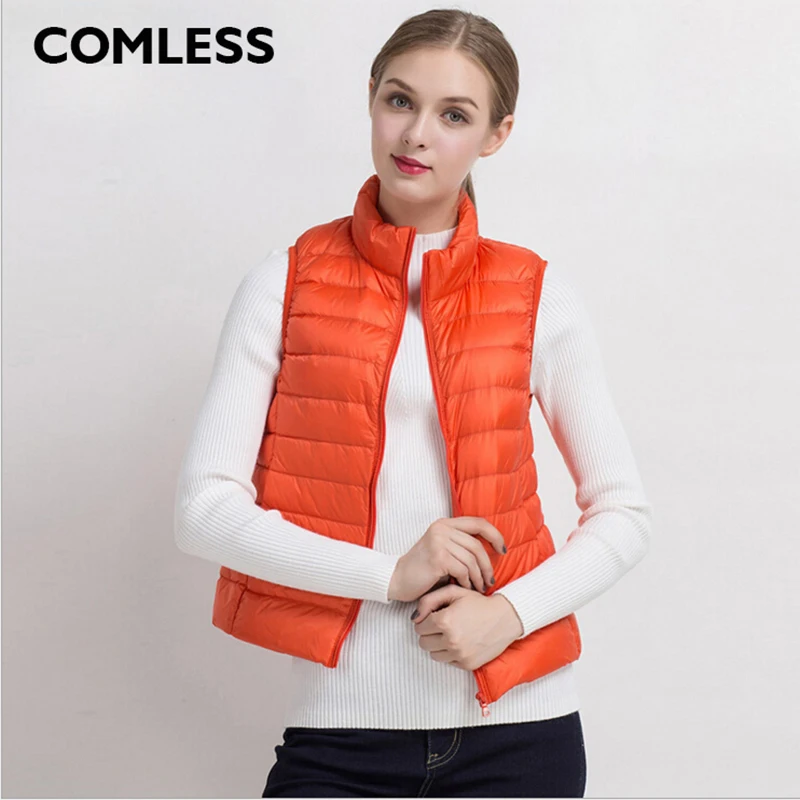 Женский жилет без косточек 15 видов цветов Сверхлегкий пуховик с 90% пухом 10% теплый