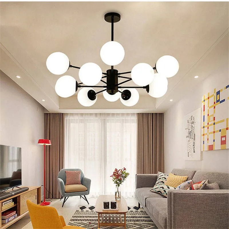 Винтажные промышленные стеклянные люстры с пузырьковыми шариками бобы