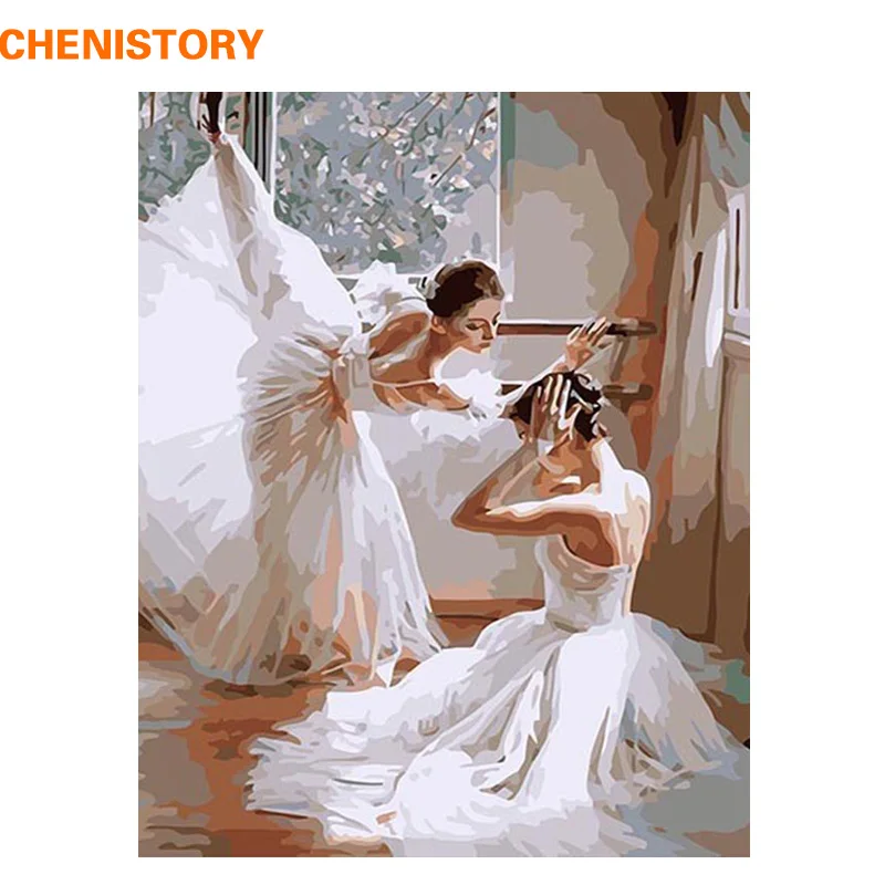 

CHENISTORY Abstract DIY Digital Oil Painting By Numbers Picture Painting On Canvas Home Decoration Artwork Ballet Dancer 40*50