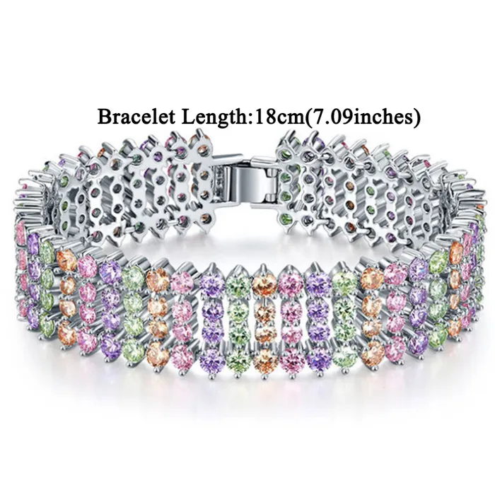 1266 Silver Color Теннисный браслет 19 см женские ювелирные изделия Braslet женский серебряный цвет Теннисный Кубический Цирконий Очаровательные браслеты - Окраска металла: 1266 Silver Color