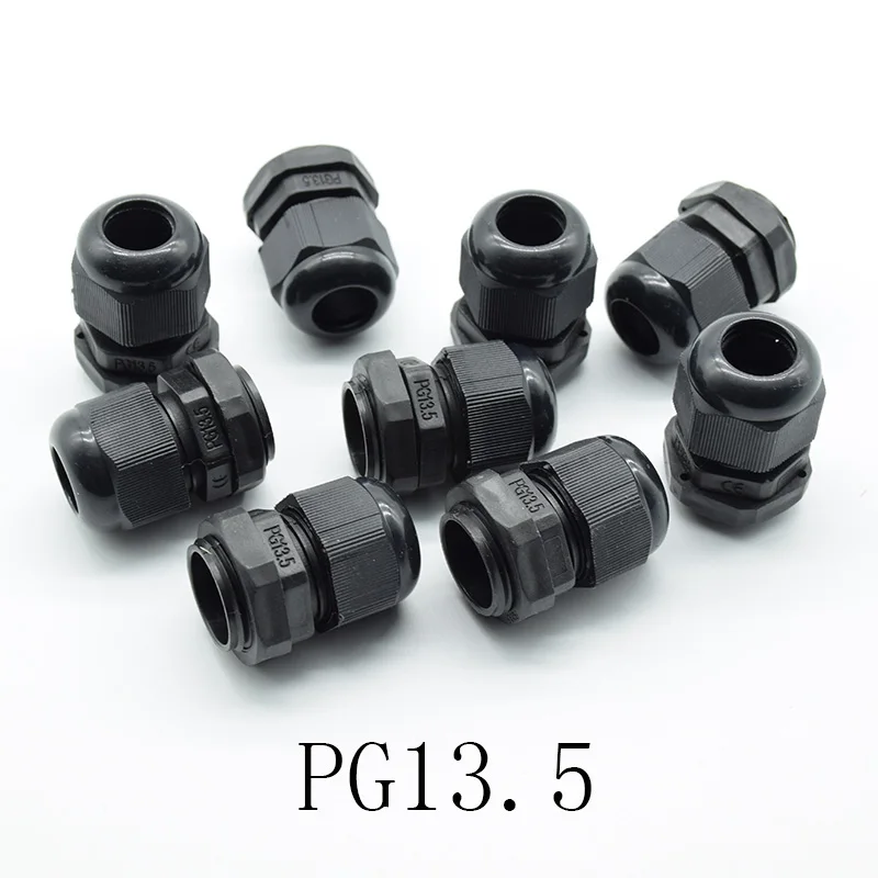 10BlackPG13.5 10 шт. IP68 черный PG7 PG9 PG11 PG13.5 PG16 для 3-6.5 мм-14 мм провода кабель CE водонепроницаемый нейлон пластик кабельный ввод Разъем - Цвет: 10BlackPG13.5