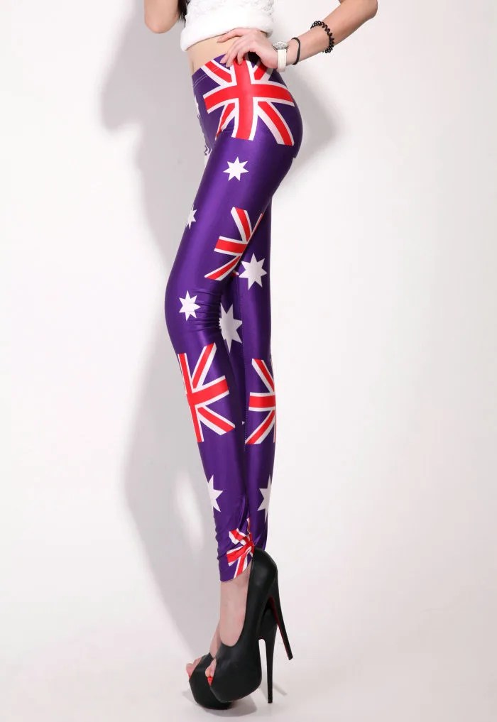 

Fashion Women Flag of Australia Leggings Slim Fit Thin Elastic Polyester Cos Party Pants Casual Trousers Drop Shipping