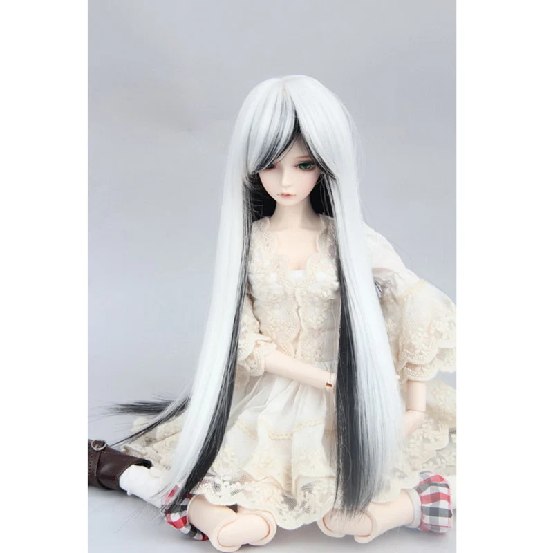 12 Allaosify куклы аксессуары 1/3 1/4 Bjd парик кукла волосы парик маленький демон Длинные прямые парик челка милые девочка и мальчик детские волосы - Цвет: 12