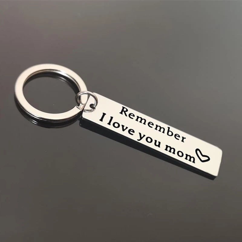 Брелок из нержавеющей стали с надписью Remember I Love You Mon кольцо для ключей сердечком