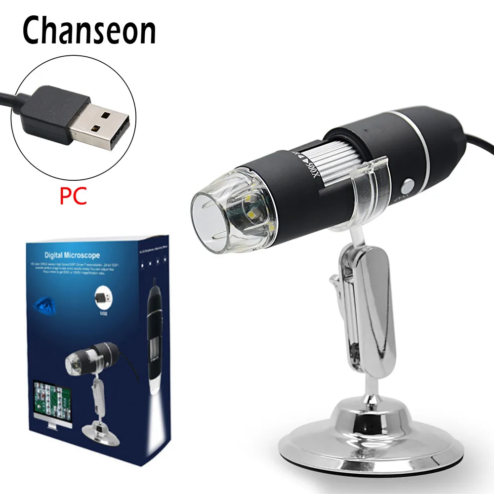 Chanseon 500X/1000X 8 светодиодный цифровой Биологический микроскоп USB эндоскоп камера