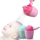 Милые Мультяшные детские шапки для ванны, чашка для шампуня, детский купальник, ложки для душа, чашка для мытья волос, детский инструмент для ванны