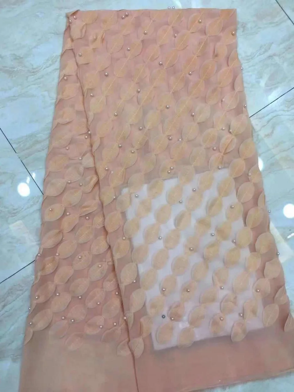 2018 Fashion Sari African Lace Fabric with Beaded Bridal Wedding High Quality Nigerian French Tulle for Party Dress | Дом и сад