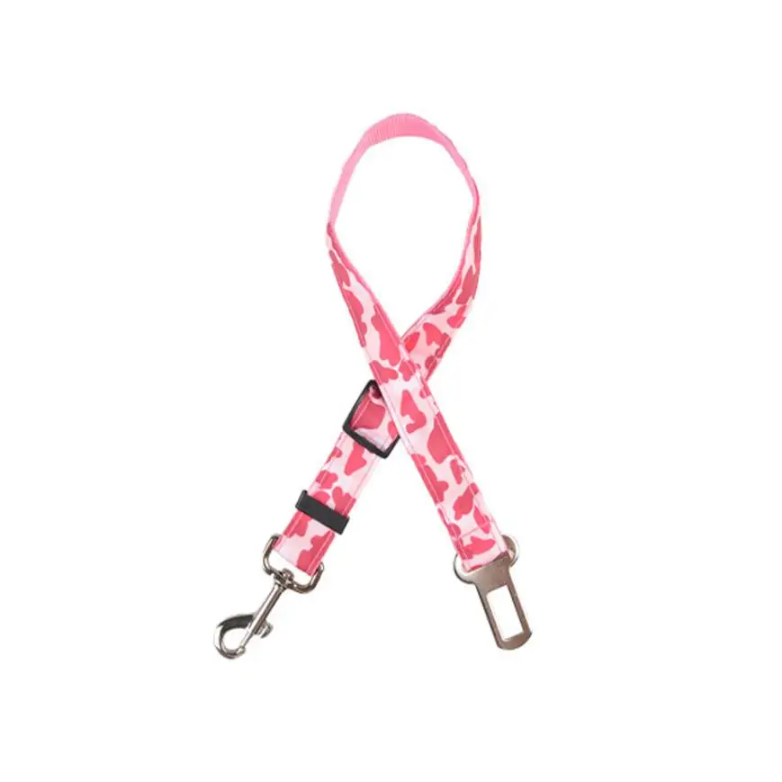 Pink Камуфляжная безопасная веревка для домашних животных, регулируемый автомобильный ремень безопасности для домашних животных, дорожный поводок для собак, автомобильный ремень безопасности, DEC21 - Цвет: Pink