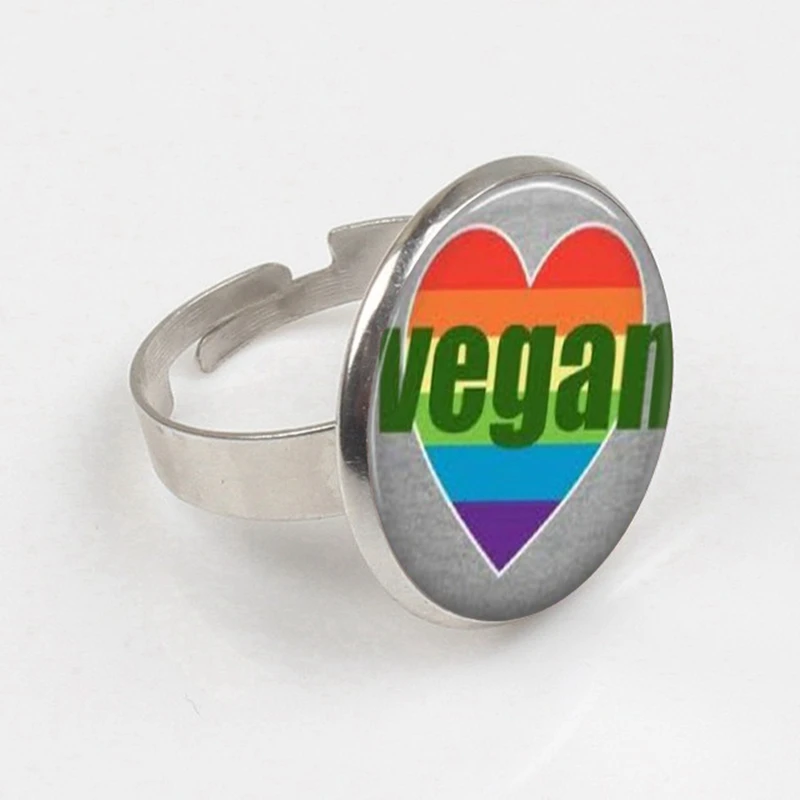 Кольцо для вегетарианцев кольцо с надписью I Love Vegan стакан драгоценных камней