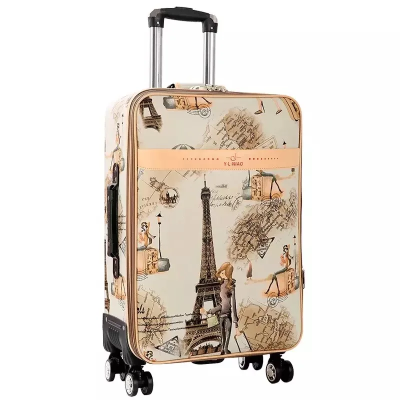 New fashion trolley suitcase men women travel rolling luggage large capacity suitcase bag PU carry on 20/22/24/26/28 luggage