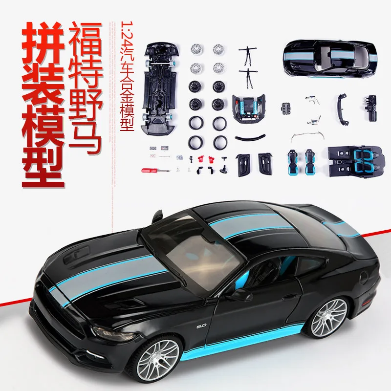 Educational 1:24 Die cast Car Models mkd3 Collection Alloy Vehicles Sports Cars Toys for Children Ford Mustang DIY Puzzle | Игрушки и
