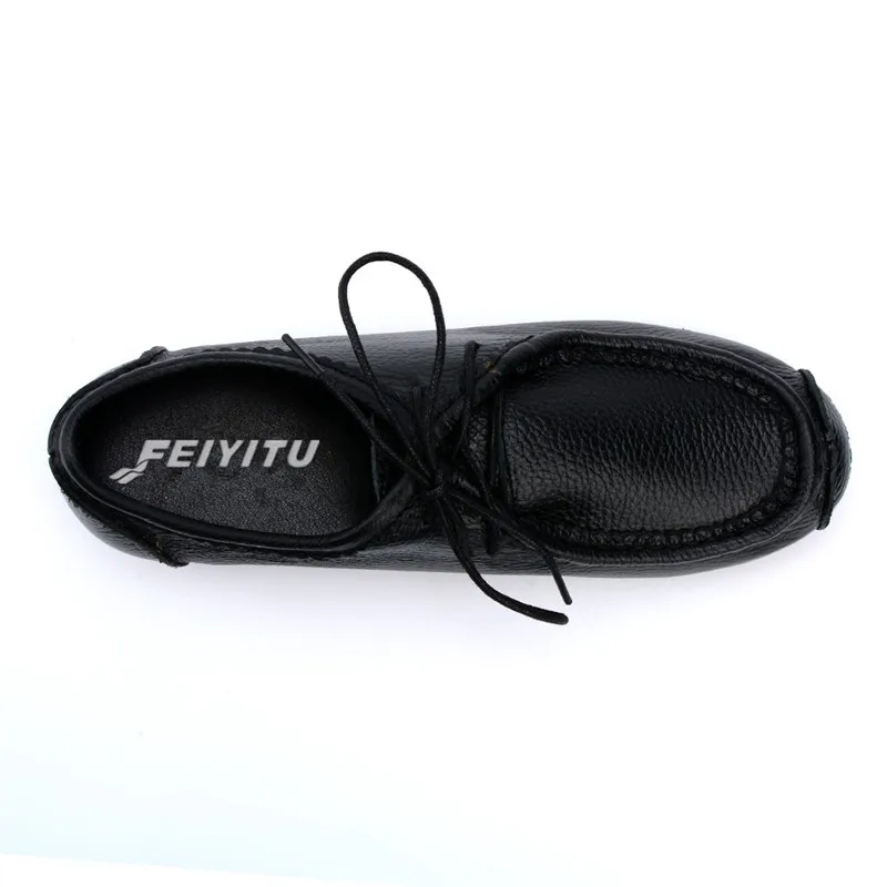 Туфли FeiYiTu женские ручной работы мягкие лоферы из натуральной кожи плоская