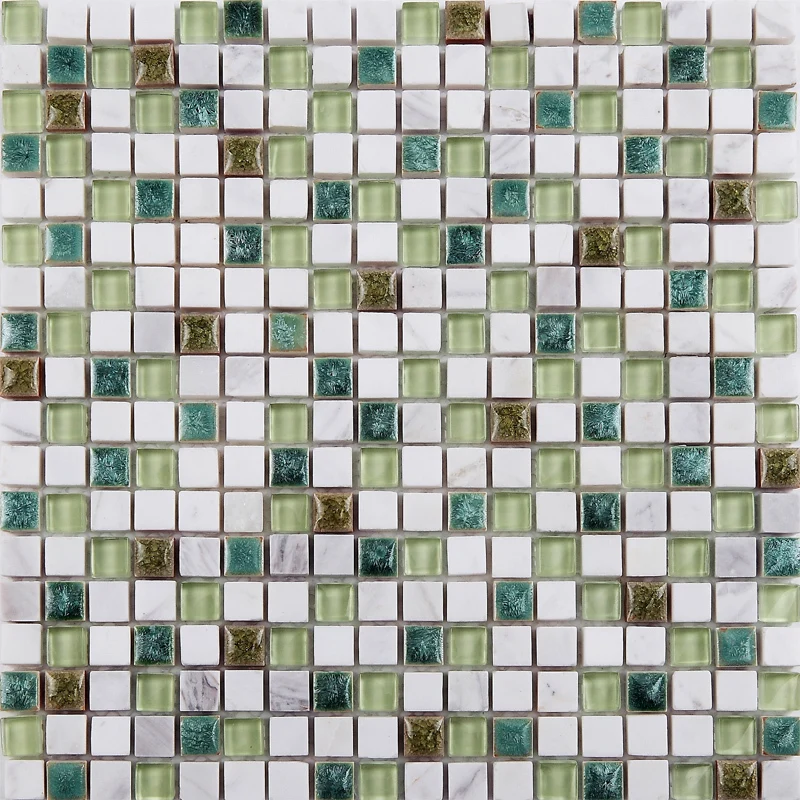 Зеленая фарфоровая печь керамическая Смешанная мозаичная плитка из