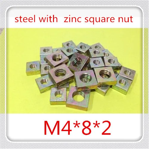 

500PCS M4*8*2 Steel with zinc square Nut