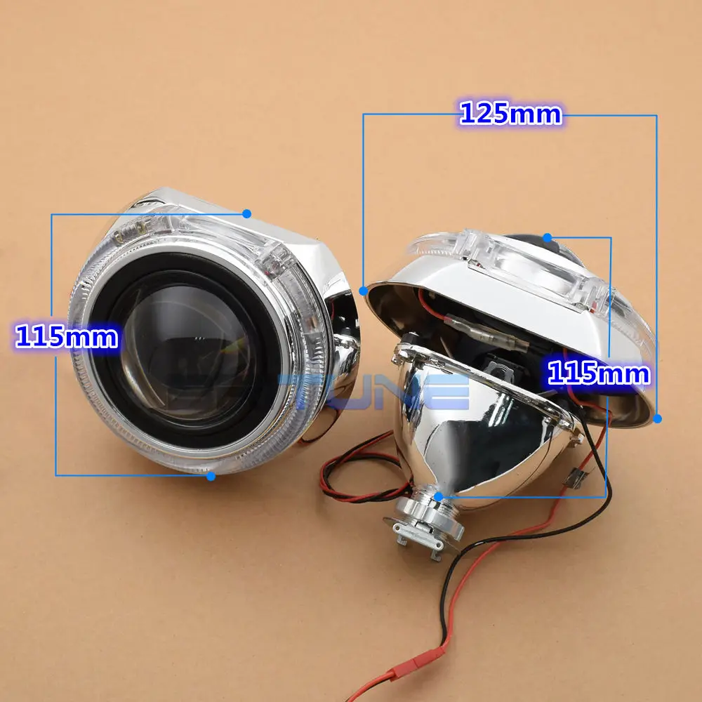 Линзы для фар светодиодный проектор Angel Devil Eyes HID H4 H7 Биксеноновые линзы 2,5 автомобилей H1 ксеноновые автомобильные фары аксессуары для модернизации