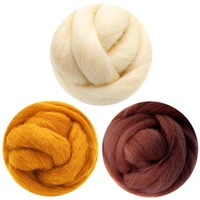 feltsky 300g felting wool set 3 colors 70s 19um grade needle felting diy wool for needle felting kits in plastic bag