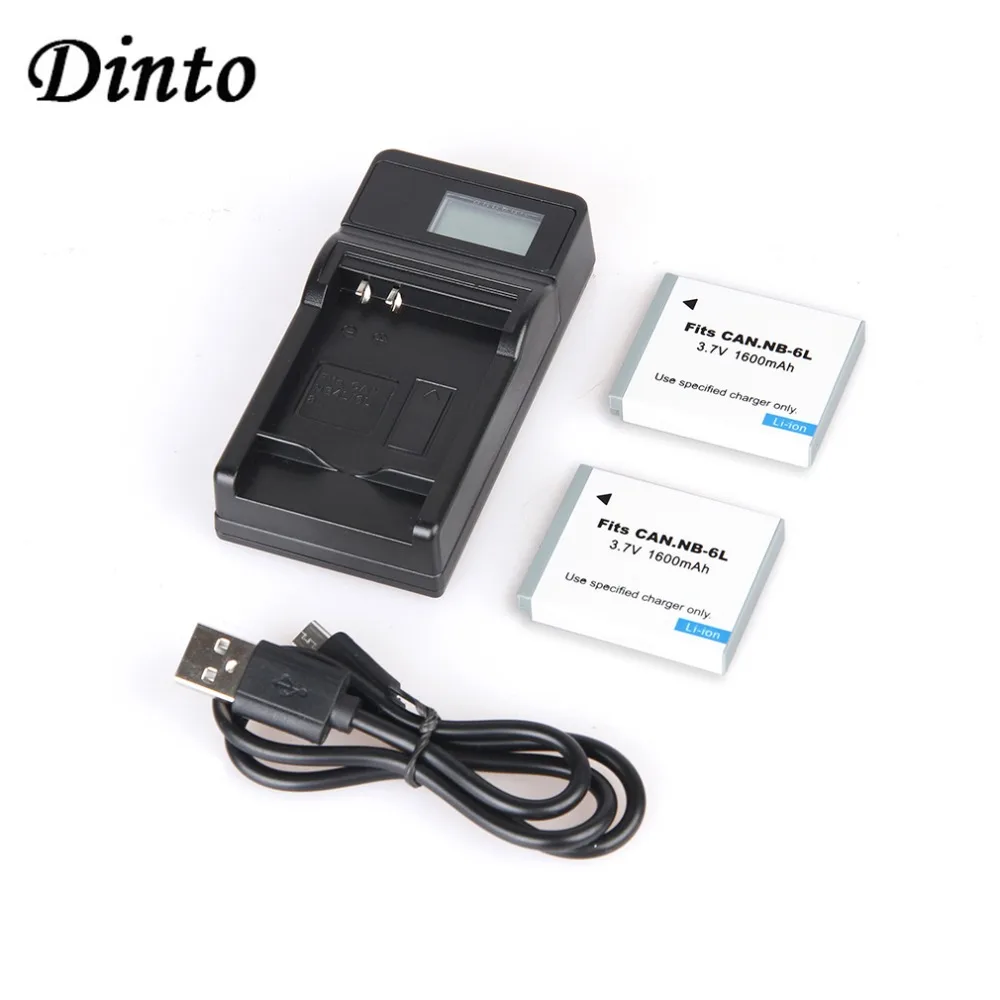 Dinto 2 шт. NB-6L NB6L NB 6L Замена Камера Батарея + ЖК-дисплей Дисплей USB зарядное