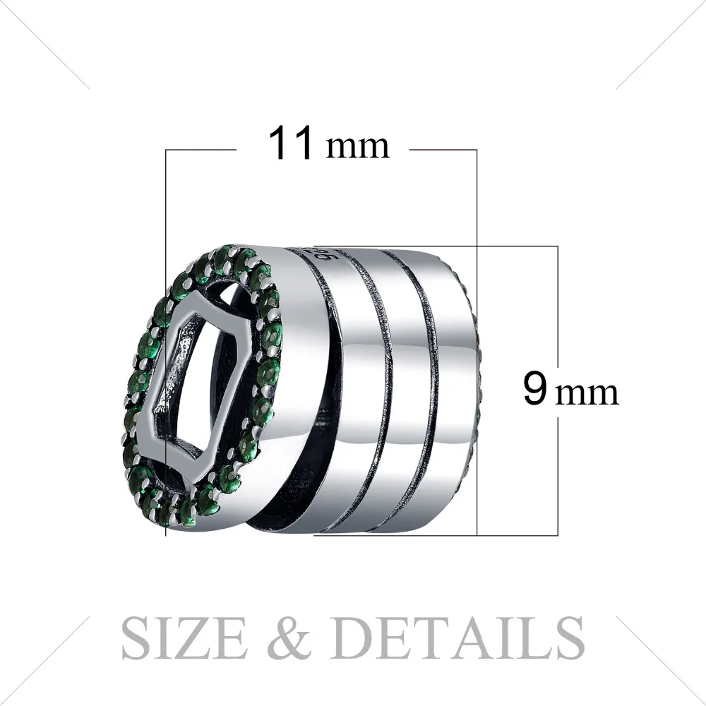 JewelryPalace Винтаж зеленый кубический цирконий Китайский Медь монета Шарм бисера Fit