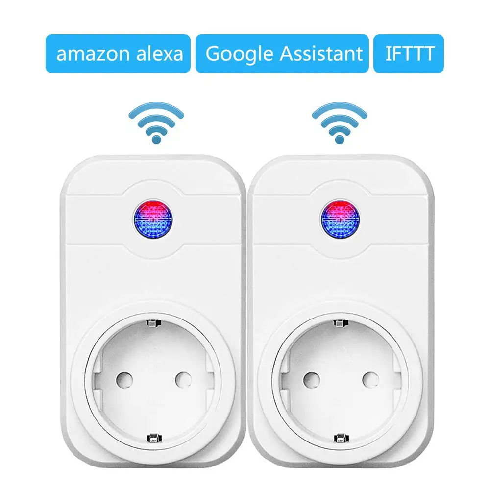 Wifi умная розетка Smart EU US Plug 10A Wifi Беспроводное дистанционное гнездо адаптера Питание ВКЛ и ВЫКЛ с Google Home Alexa Голосовое управление