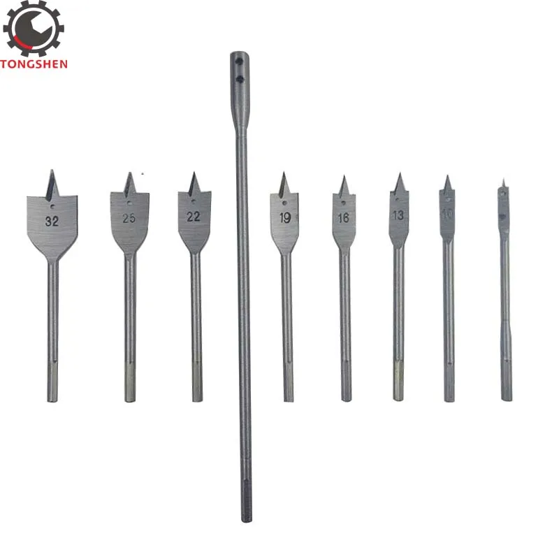 10 шт. набор сверл с плоской лопатой из высокоуглеродистой стали Плоских для