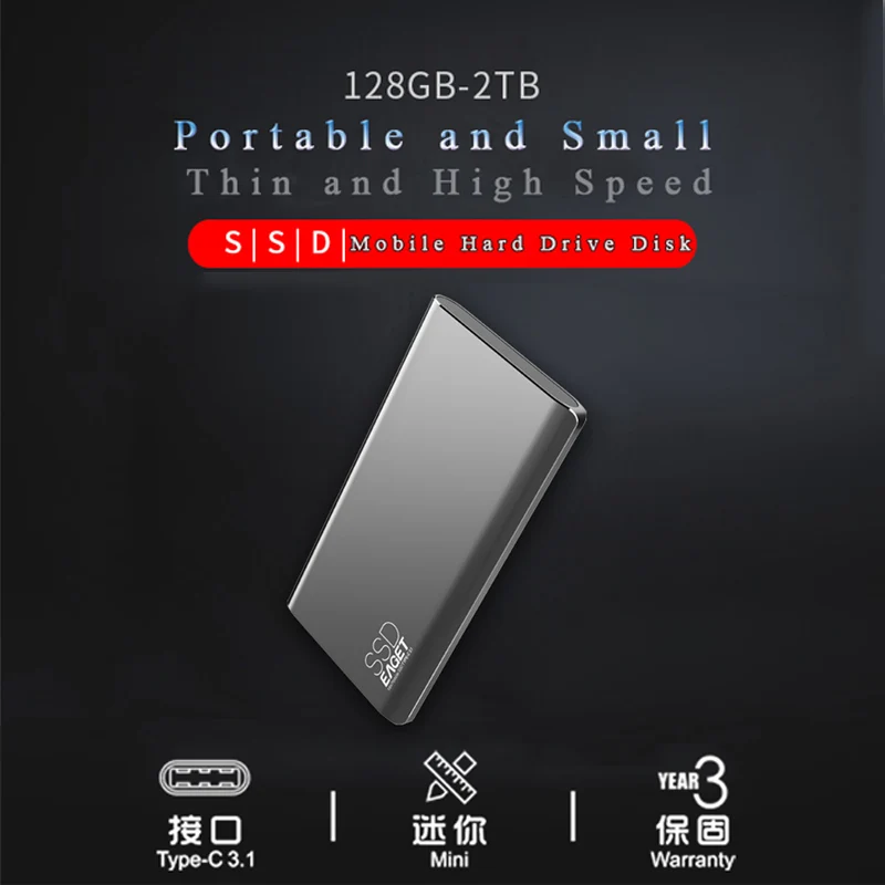 EAGET M1 твердотельный накопитель условие DriveType-C 3,1 Интерфейс SSD 128 ГБ 256 512 1 ТБ внешний твердотельный накопитель