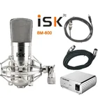 Профессиональный конденсаторный микрофон ISK BM800 для студии и вещания с блоком питания takstar PM-5 48 В и кабелями
