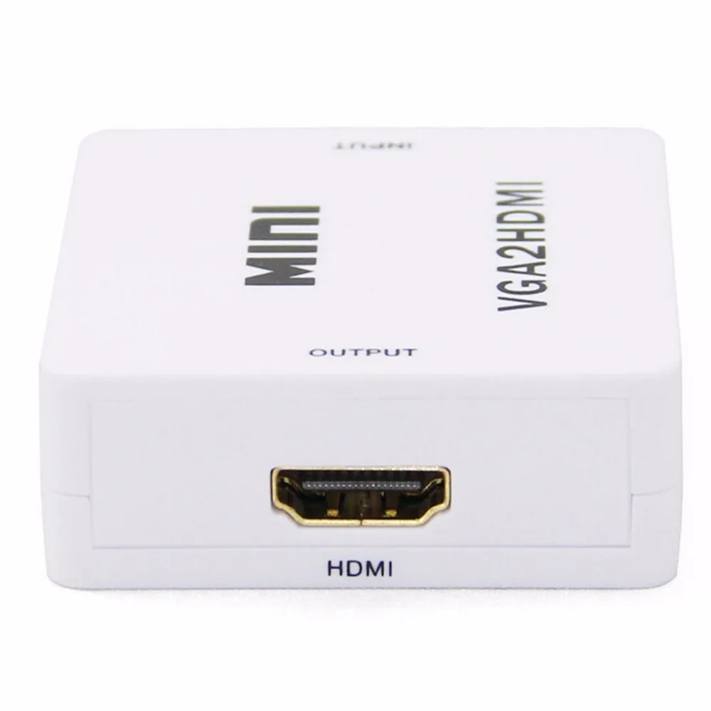 (Q) Расширенный сигнал VGA 2 HDMI мини-проектор с аудиоразъемом 1080P для ноутбука ПК