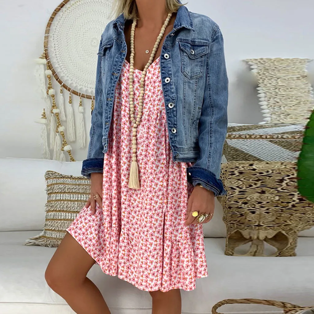 Женское свободное мини платье с коротким рукавом и принтом летнее женские платья