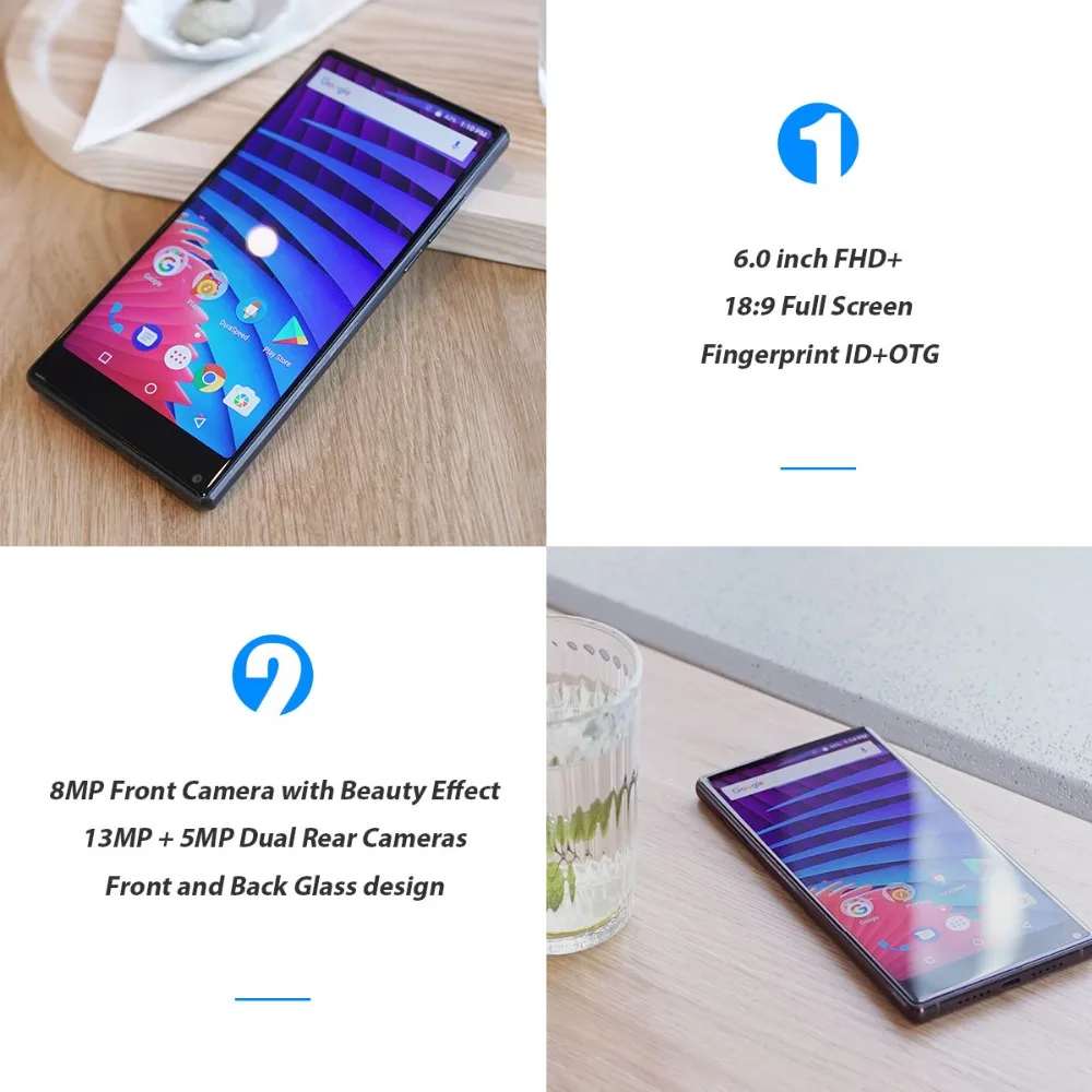 Смартфон Vernee Mix 2, 4G LTE, 4 ГБ, 64 ГБ ОЗУ, ПЗУ, экран 6,0 дюйма, 2160x1080, Android, четыре ядра, двойная задняя камера, мобильный телефон