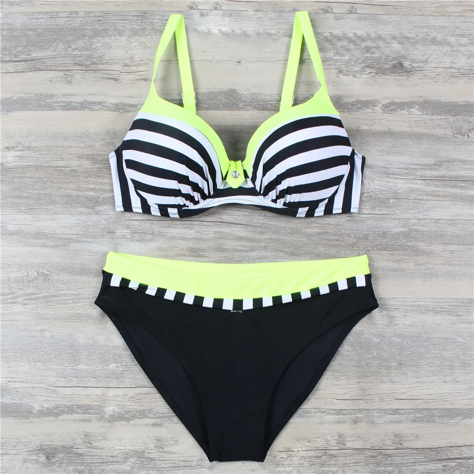 KINGTUT 2019 Push Up Strap Bikini Set Plus Size Swimwear Women Sexy Padded Summer Beach Wear Bathing Suit |
