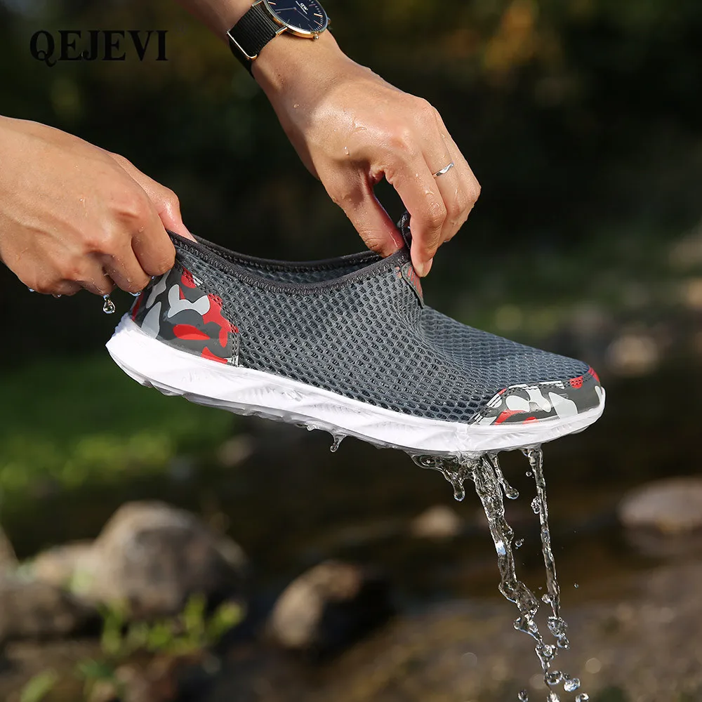 QEJEVI Men Sneakers Hiking Rivers Beach Swimming Shoes Barefoot Water Shoe Upstream Sports Sea Men's Low Sneaker | Спорт и