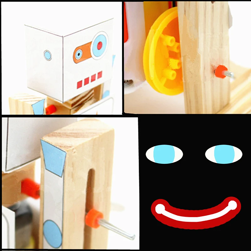 DIY деревянный Электрический робот для прогулок модель набор физическая наука