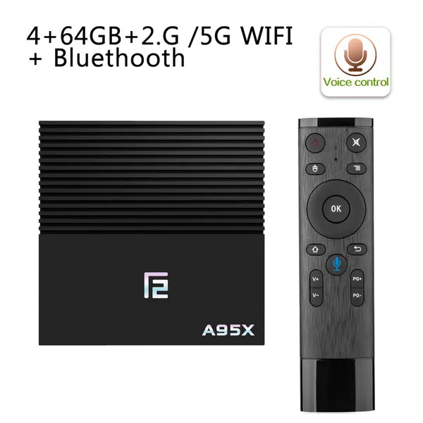4GB 64GB 5G VOICE ТВ приставка A95XF2 4G 32 Гб 64 ГБ Android 9,0 ТВ приставка 2,4/5,0G WiFi Bluetooth 4,2 Голосовое управление Amlogic S905X2 смарт-приставка ТВ приставка android - Цвет: 4GB 64GB 5G VOICE